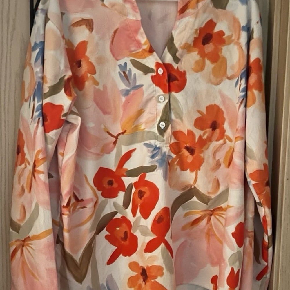 Floral Button-Up Blouse